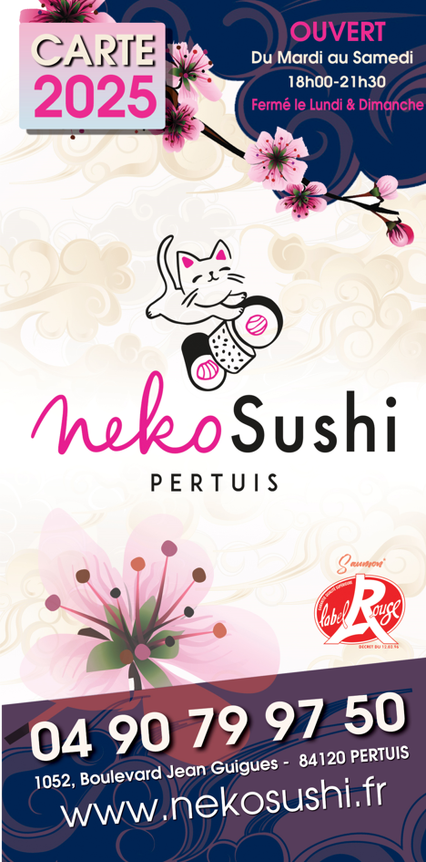 Carte Neko Sushi Pertuis 2025 page 1