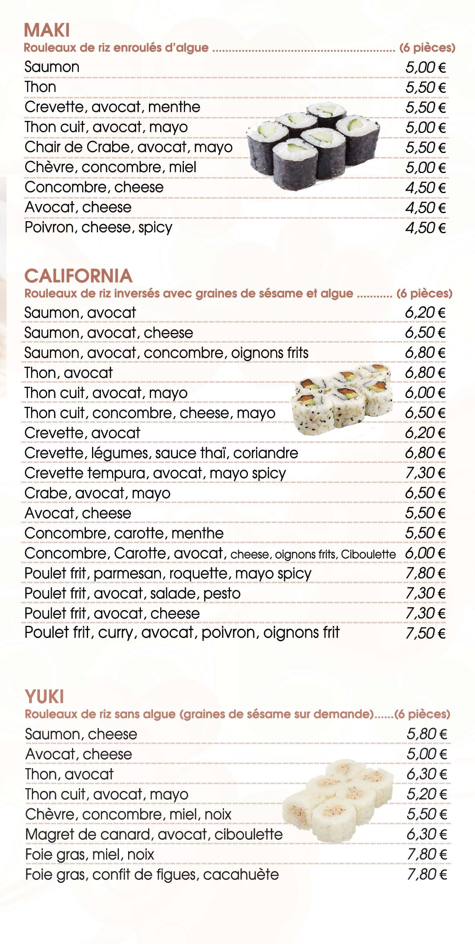 Carte Neko Sushi Pertuis 2025 page 3